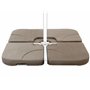 Dalles de Contrepoids 9 Kg pour Parasol 4 Pièces Plastique Marron Résistant Caria