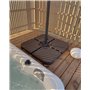 Dalles de Contrepoids 9 Kg pour Parasol 4 Pièces Plastique Marron Résistant Caria