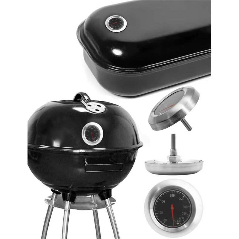 Image secondaire de HOMETOOLS.EU® Thermomètre de barbecue en acier inoxydable résistant à la température, Ø 7,5 cm, 10 °C à 400 °C