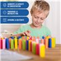 Calmado - 360pcs Pierres Domino/Dominos en Bois Domino Family Edition Ensemble + Sac + Livret