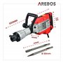 Arebos Marteau de démolition Marteau à percussion 1700W | 60 joules | 1900 coups par minute | Mallette avec roues incluse