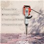 Arebos Marteau de démolition Marteau à percussion 1700W | 60 joules | 1900 coups par minute | Mallette avec roues incluse