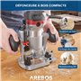 Arebos Défonceuse électrique | Machine à Fraiser | 710W | Sac à outils | avec accessoires de fraisage | Fraiseuse à bois | Frais