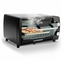 Mini four 1000 W 10 litres Avec plaque de cuisson et grille de cuisson Four à pizza 90-230 °C Minuterie de 60 minutes Plaque ram