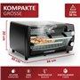Mini four 1000 W 10 litres Avec plaque de cuisson et grille de cuisson Four à pizza 90-230 °C Minuterie de 60 minutes Plaque ram