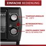 Mini four 1000 W 10 litres Avec plaque de cuisson et grille de cuisson Four à pizza 90-230 °C Minuterie de 60 minutes Plaque ram