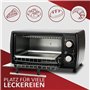 Mini four 1000 W 10 litres Avec plaque de cuisson et grille de cuisson Four à pizza 90-230 °C Minuterie de 60 minutes Plaque ram