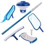 yourGEAR kit de Nettoyage pour Piscine PCS (6 pièces) avec Barre épuisette Brosse aspirateur de Sol doseur Flotteur