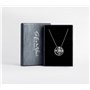 SOFIA MILANI - Collier pour Femme en Argent 925 - avec Pierre de Zircon - avec Pendentif en Forme de Boussole et Carte du Monde 