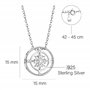 SOFIA MILANI - Collier pour Femme en Argent 925 - avec Pierre de Zircon - avec Pendentif en Forme de Boussole et Carte du Monde 