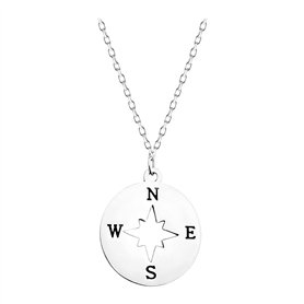 Sofia Milani - Collier pour Femme en Argent 925 - avec Pendentif en Forme de Boussole - N0431
