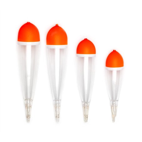 Lot de 4 flotteurs pour poissons prédateurs 11 15 20 25 g Transparent
