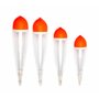 Lot de 4 flotteurs pour poissons prédateurs 11 15 20 25 g Transparent