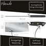 Marindo® Couteau de chef chinois acier inoxydable | longueur de lame 18cm | hachette de cuisine avec triple manche en bois rivet