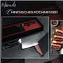 Marindo® Couteau de chef chinois acier inoxydable | longueur de lame 18cm | hachette de cuisine avec triple manche en bois rivet