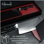 Marindo® Couteau de chef chinois acier inoxydable | longueur de lame 18cm | hachette de cuisine avec triple manche en bois rivet