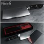 Marindo® Couteau de chef chinois acier inoxydable | longueur de lame 18cm | hachette de cuisine avec triple manche en bois rivet