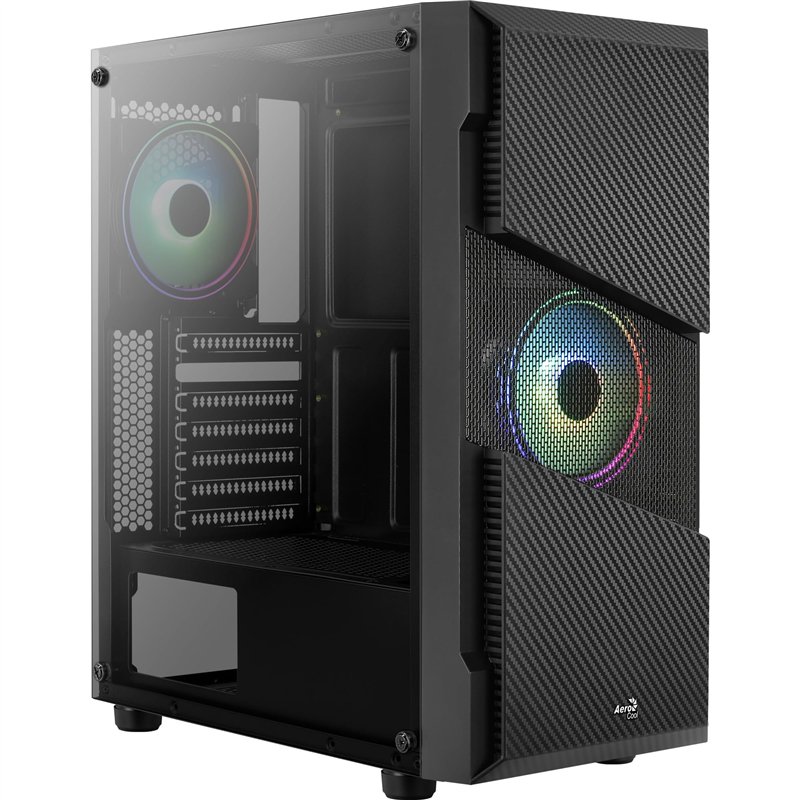 Aerocool Menace Saturn RGB Boîtier Tour Noir Verre trempé