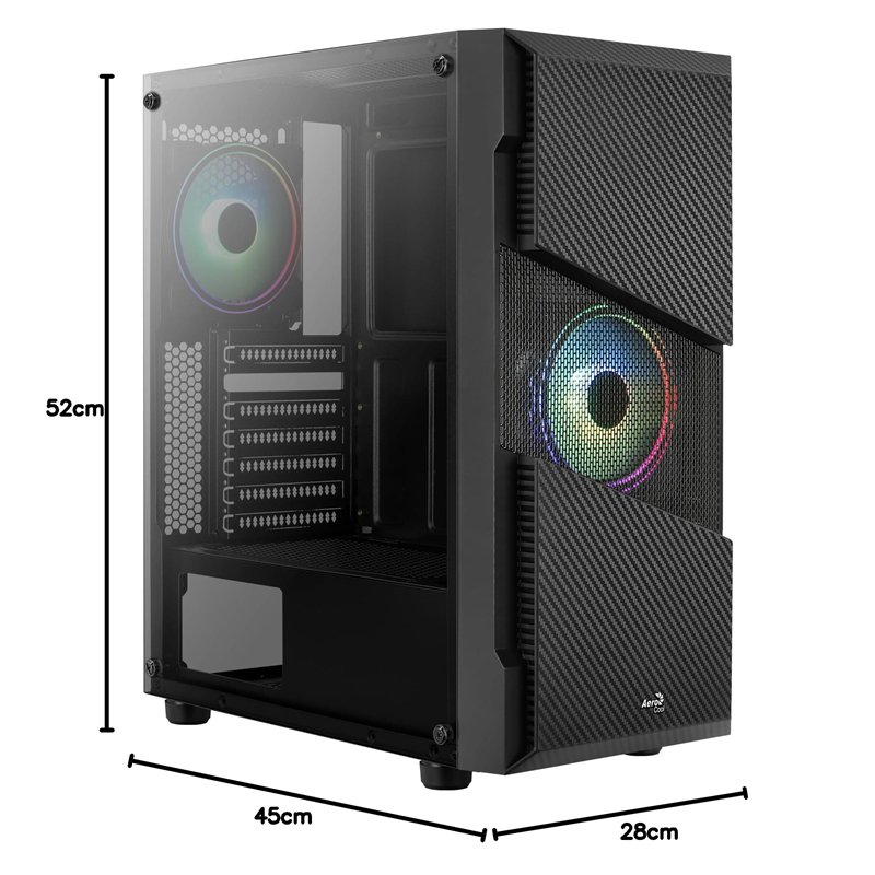 Image secondaire de Aerocool Menace Saturn RGB Boîtier Tour Noir Verre trempé