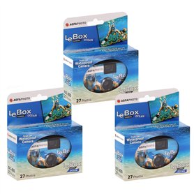 Agfa Le Box Ocean Lot de 3 caméras étanches à usage unique 400 asa 27 poses