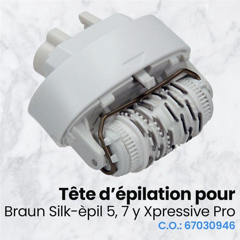 Image secondaire de Anakel Home Tête d'épilation de Rechange 67030946 Compatible avec Braun Silkepil 7 Xpressive Pro et Compatible avec Braun Silk E