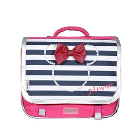 Bagtrotter Cartable 38 cm Phileas & Minnie Disney Rose et Marine - Le Plus Confortable des CARTABLES - Ergonomie/Confort/Sécurit