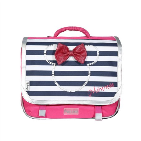 Bagtrotter Cartable 38 cm Phileas & Minnie Disney Rose et Marine - Le Plus Confortable des CARTABLES - Ergonomie/Confort/Sécurit