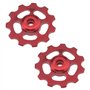 Create idea Roues Dérailleur Arrière 2pcs Rouge Scellé par Aluminium 11T Soutenant Jockey Roule Poulie