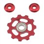 Create idea Roues Dérailleur Arrière 2pcs Rouge Scellé par Aluminium 11T Soutenant Jockey Roule Poulie