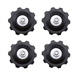 OTOTEC Lot de 4 poulies de roue jockey 10T universelles pour dérailleur 5/6/7/8 vitesses avec couvercle anti-poussière et boulon