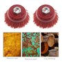 YINETTECH 2pcs 75mm 3 Pouces Filament en Nylon Abrasif Coupe Brosse en Acier Filetage Interne M14x2 Rouge pour Polissage du Méta