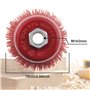 YINETTECH 2pcs 75mm 3 Pouces Filament en Nylon Abrasif Coupe Brosse en Acier Filetage Interne M14x2 Rouge pour Polissage du Méta