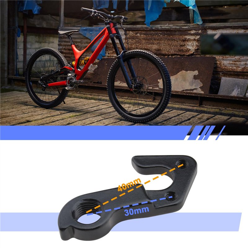 Image secondaire de YINETTECH 2pcs VTT Vélo Arrière Engrenage Mech Dérailleur Crochet Cintre Noir Aluminium Tailhook Décrochage Cadre Adaptateur pou