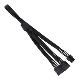 YINETTECH Adaptateur d'alimentation 6 Broches Mâle à 3X 15 Broches Femelle d'interface Disque Dur SATA Câble 1007 18AWG Compatib