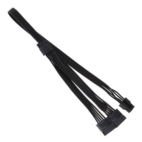 YINETTECH Adaptateur d'alimentation 6 Broches Mâle à 3X 15 Broches Femelle d'interface Disque Dur SATA Câble 1007 18AWG Compatib