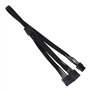 YINETTECH Adaptateur d'alimentation 6 Broches Mâle à 3X 15 Broches Femelle d'interface Disque Dur SATA Câble 1007 18AWG Compatib