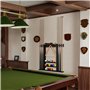 Support de Queue de Billard, Support Mural de Baton de Billard avec Support de Rangement, Bois Massif, Support de Billard 6 Trou