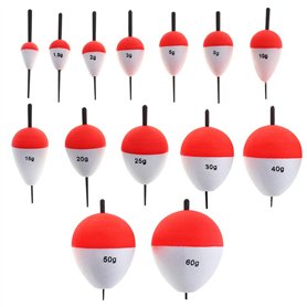 OriGlam Lot de 14 flotteurs de pêche en Mousse Rigide à Clipser - Rouge et Blanc - pour Crappie