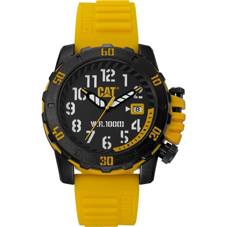 CATERPILLAR - Montre Watch Ø 44 mm ABS Bracelet Silicone Noir/Jaune