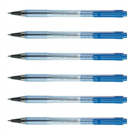 Pilot Lot de 6 Stylos à bille rétractable BPS-Matic Pointe Fine Bleu