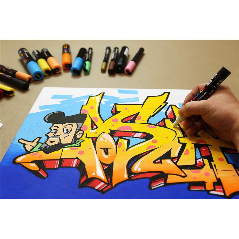 Image secondaire de uni-ball Marqueur Uni Posca 181741 - Pointe extra fine - 0,7 mm - Bleu glacier