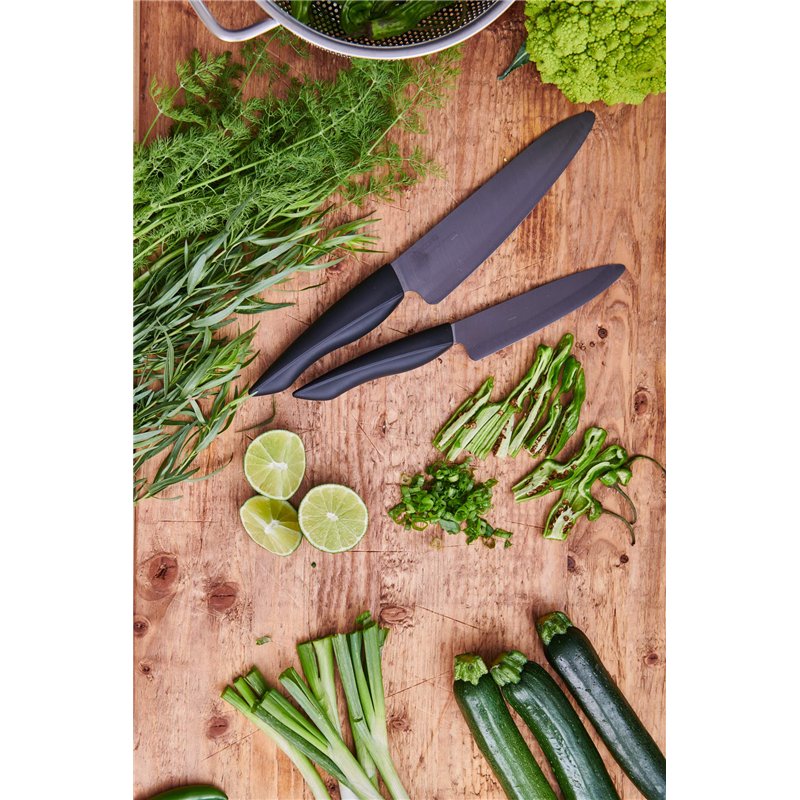 Image secondaire de Kyocera KB-RD BK 4KN ZK EU Set de couteaux en céramique avec couteau à éplucher, couteau universel, couteau Santoku et bloc rond