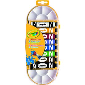 Crayola - 8 tubes de gouache lavable - Peinture et accessoires - 256374.012
