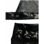 YeeHoo Femmes Sexy Mesh Lingerie Halter Top et Mini Jupe avec Culotte Noir - Taille unique (Étiquette L)