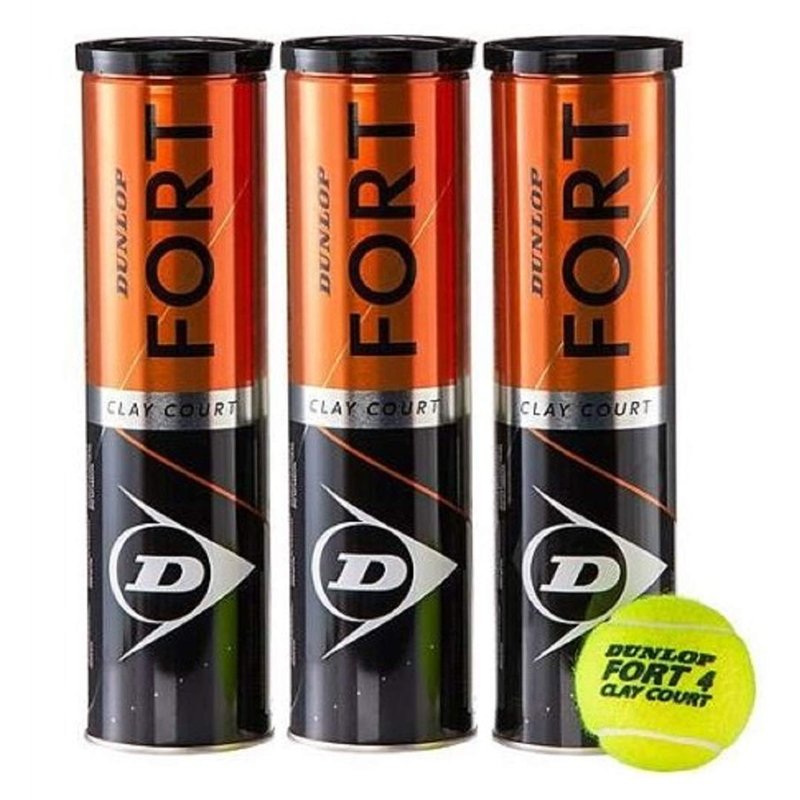 Dunlop FORT CLAY COURT BallesTennis pack 12 balles (3x4)