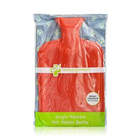 Bouillotte en caoutchouc General Healthcare – Simple nervure – 2 litres