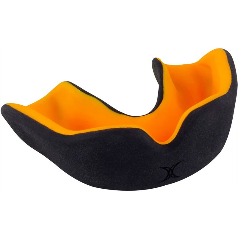 Gilbert X Brace Dual Density Protège-Dents Mixte, Noir/Orange, Senior