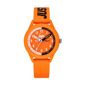 hype Montre À Bracelet Enfant Orange Silicone Noir Imprimé Time Teacher Cadran