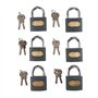 Silverline - 407238 - Lot de 6 cadenas en fer à clés identiques - 50 mm