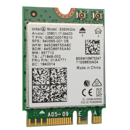 Intel 9260.NGWG Carte réseau Interne WLAN 1730 Mbit/s